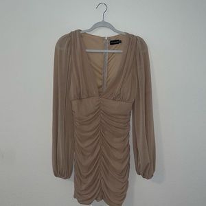 Nude Long Sleeve Dress